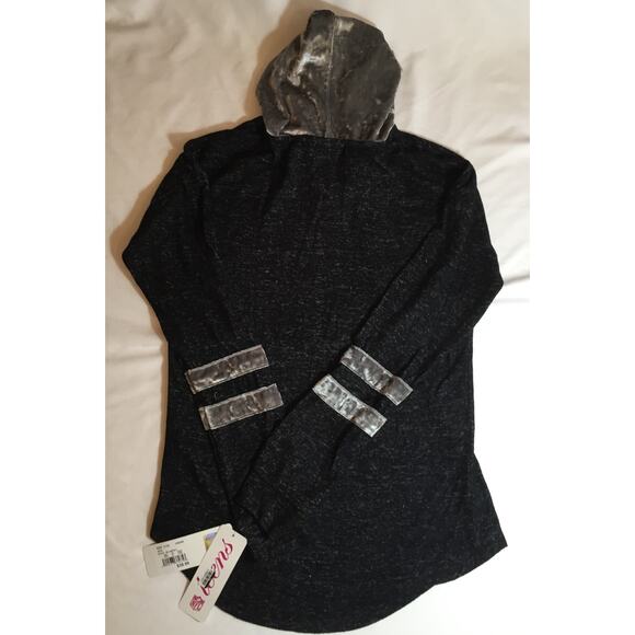 NFL Teens New York Jets Hoodie Girl's Medium (7/9) Black & Grey Long Sleeve - Picture 3 of 3